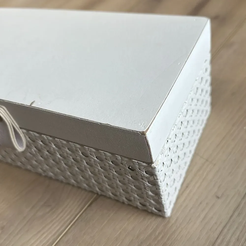 White Wood & Cane Box - Picture 4 of 4
